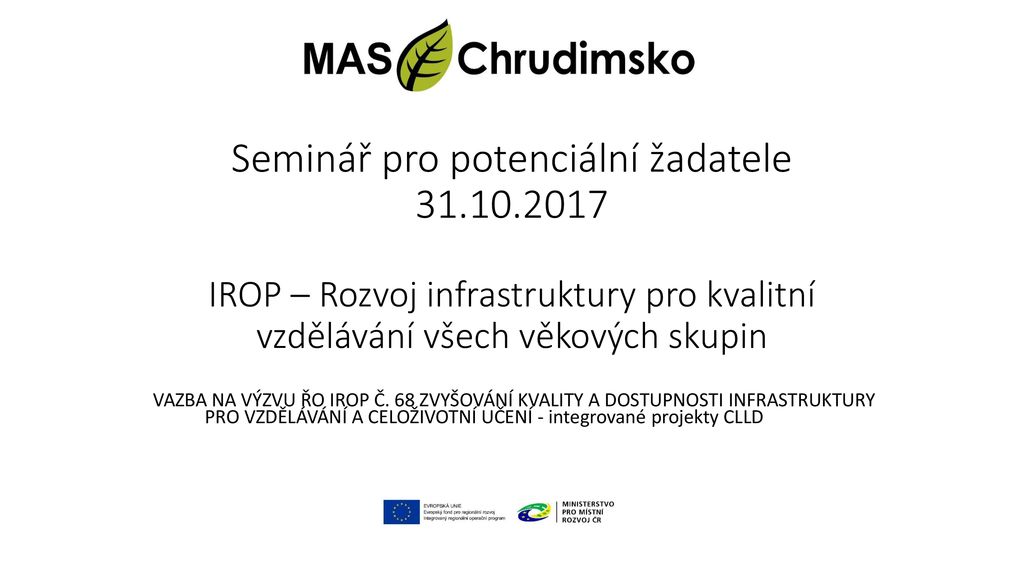 Seminář pro potenciální žadatele ppt stáhnout